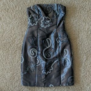 EUC Jessica McClintock Grey Cocktail Dress Sz - 6